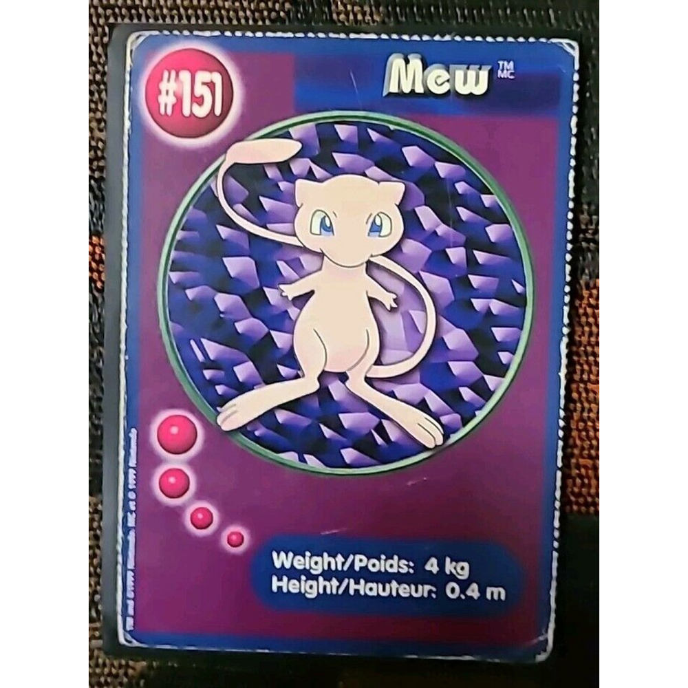 Vintage 1999 Mew #151 Pokemon The First Movie Card Meowth Scene 10